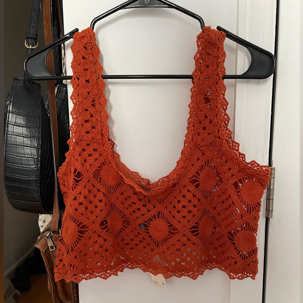 Anthropologie Crochet Cropped Top